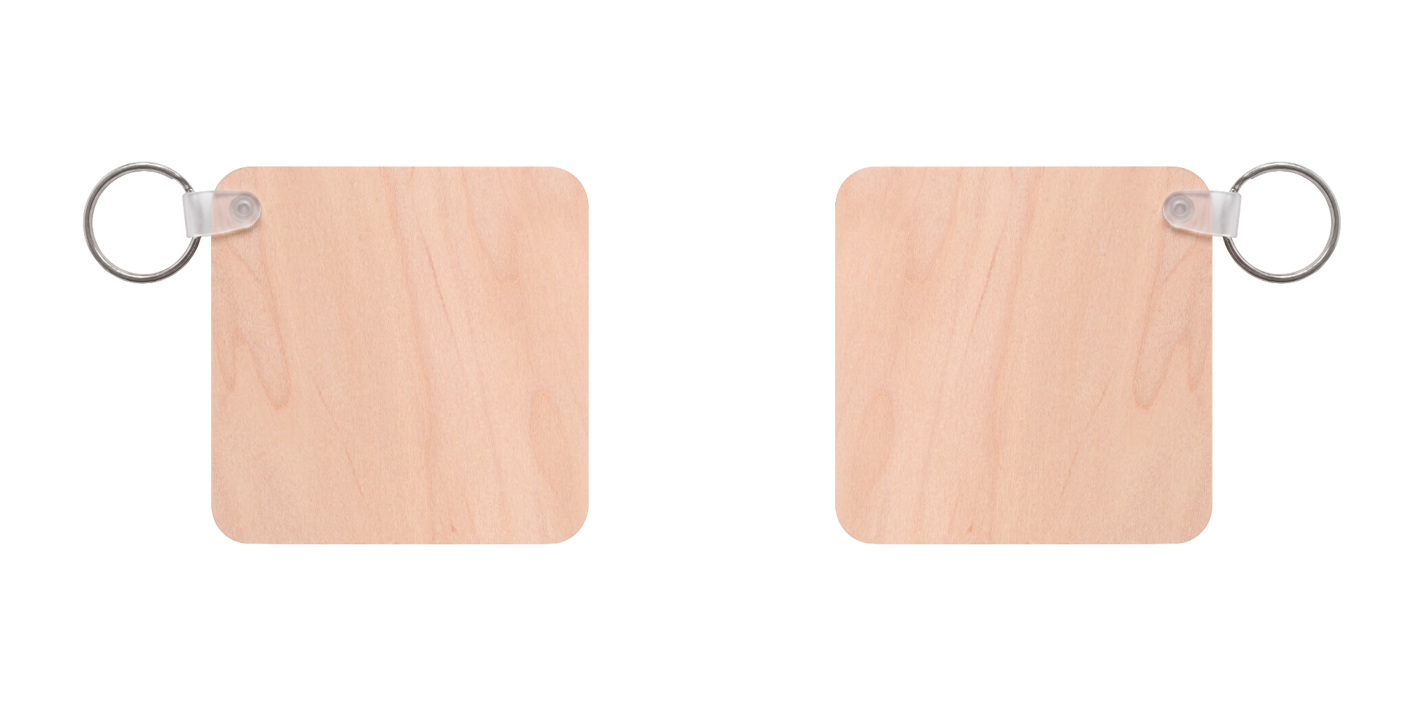 Sleutelhanger Hout vierkant