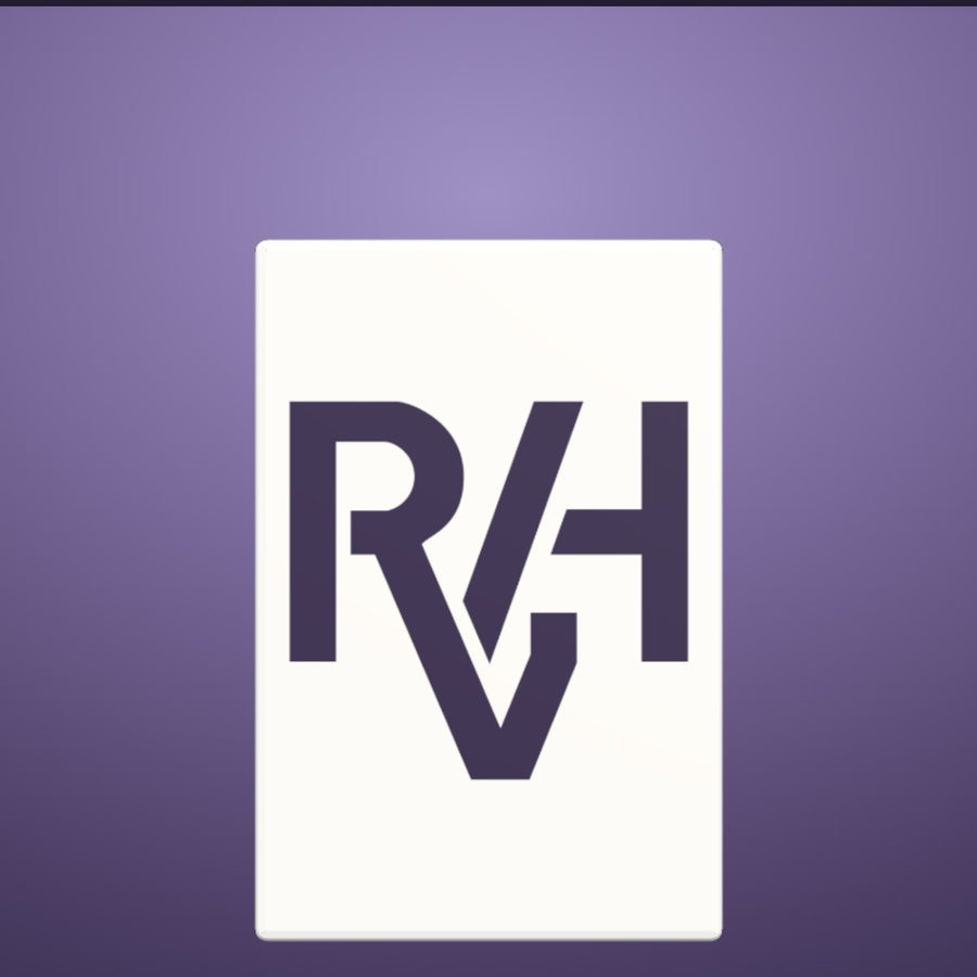 Voorbeeld met het RVH-monogram, gerenderd in de ontwerpstudio