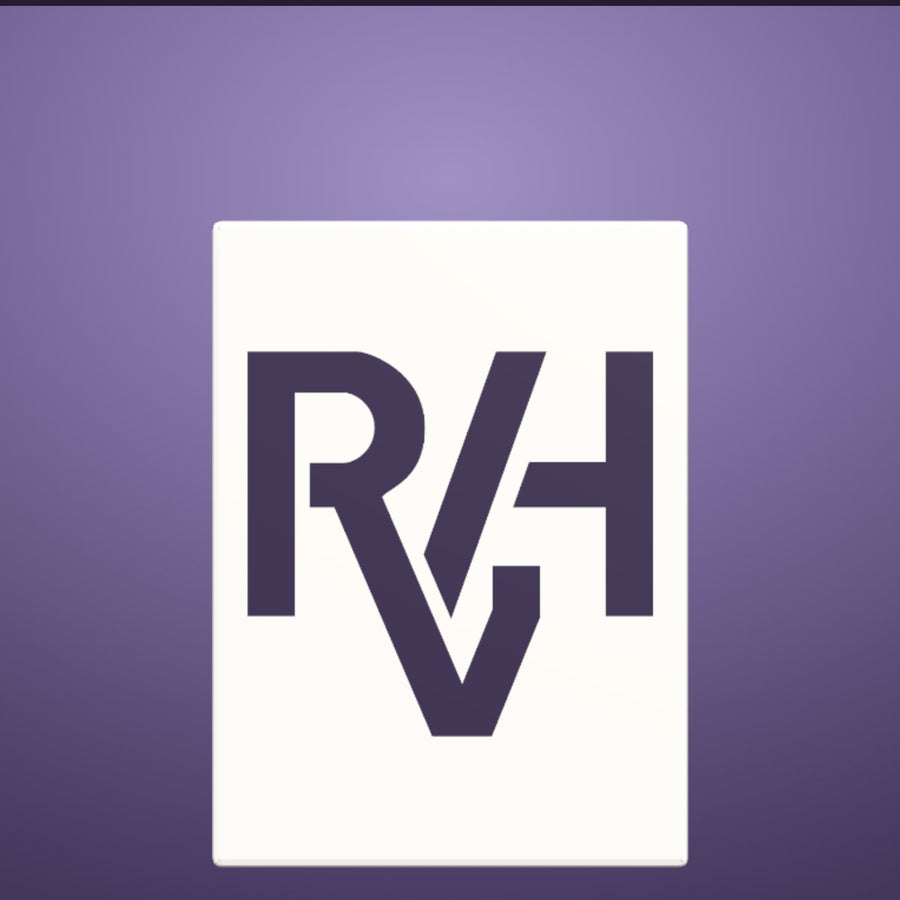 Voorbeeld met het RVH-monogram, gerenderd in de ontwerpstudio