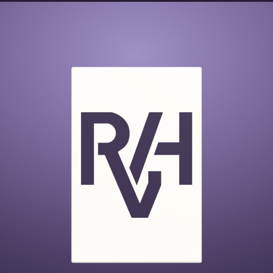 Voorbeeld met het RVH-monogram, gerenderd in de ontwerpstudio