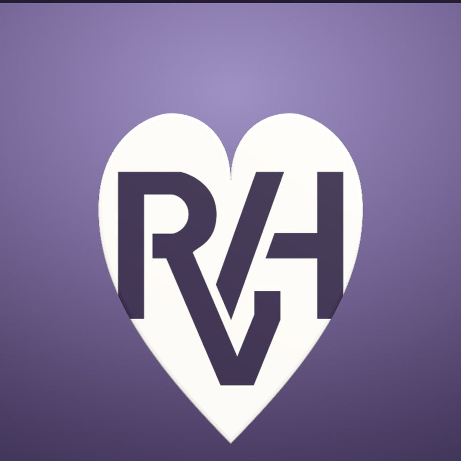 Voorbeeld met het RVH-monogram, gerenderd in de ontwerpstudio