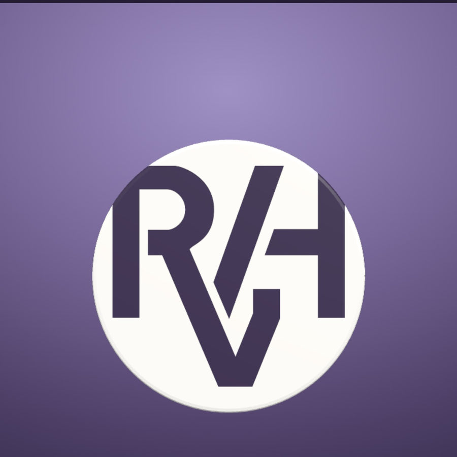 Voorbeeld met het RVH-monogram, gerenderd in de ontwerpstudio